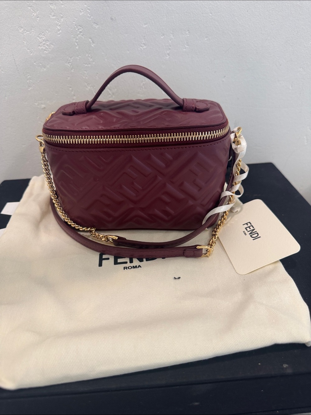 NWT Fendi FF Vanity Napa Leather Crossbody Bag